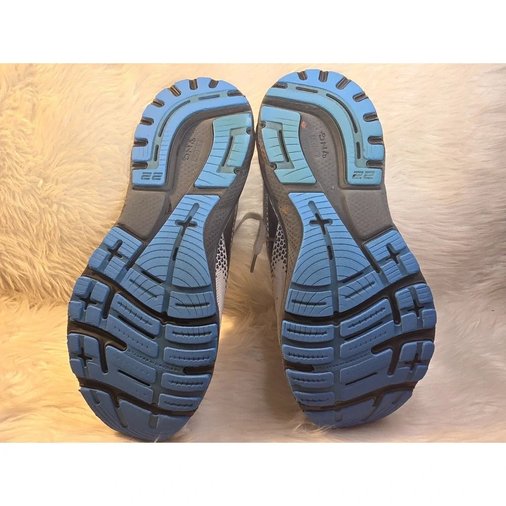 Brooks Adrenaline GTS 22 Men's Running Shoes Gray Blue Size 10 Wide 1103662E023